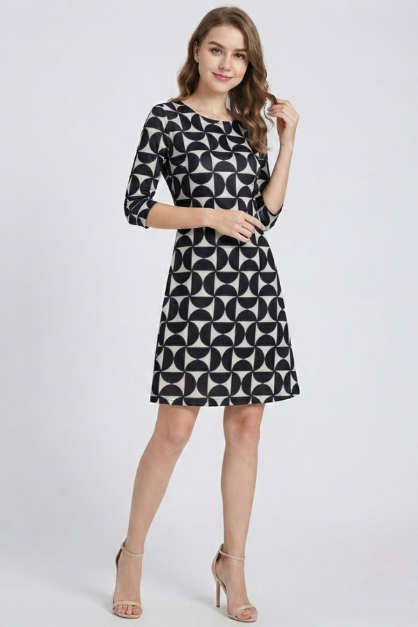 Women's Monochrome Arc Minimalist Oversized Dress