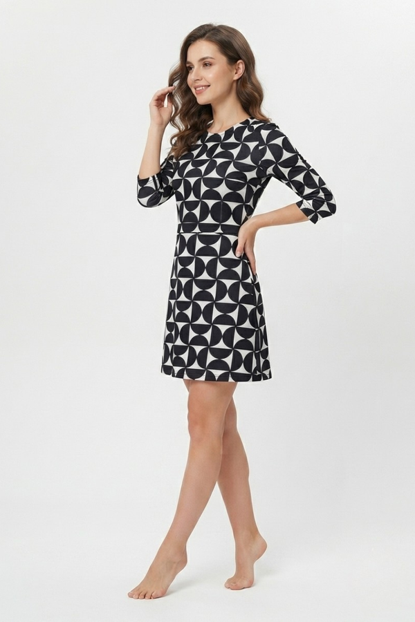 Women's Monochrome Arc Minimalist Oversized Dress