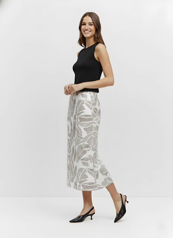 Terra Line Foliage Midi Skirt