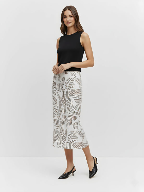 Terra Line Foliage Midi Skirt