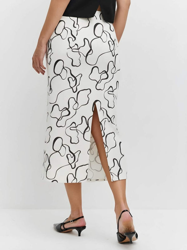 Monochrome Mirage Midi Skirt