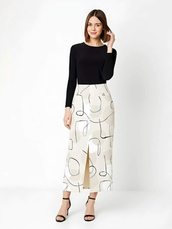 Vienna Scribble Midi Skirt
