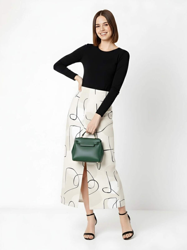Vienna Scribble Midi Skirt
