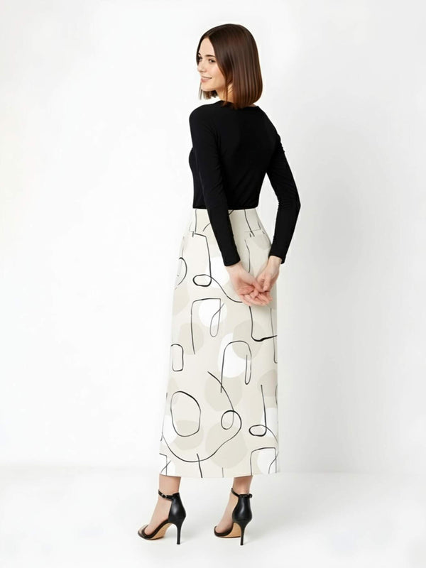 Vienna Scribble Midi Skirt