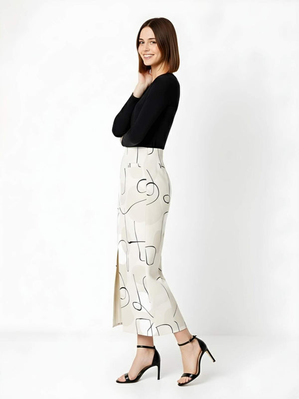 Vienna Scribble Midi Skirt