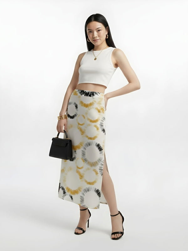 Sunburst Halo Midi Skirt