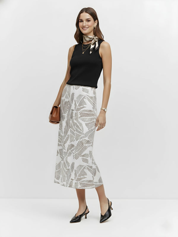 Terra Line Foliage Midi Skirt