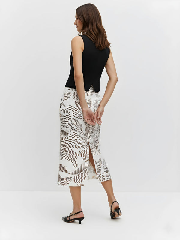Terra Line Foliage Midi Skirt
