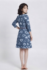 Women's Indigo Heartline Elegance Oversized Dress