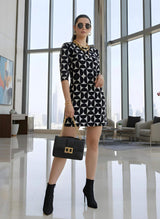 Women's Monochrome Arc Minimalist Oversized Dress
