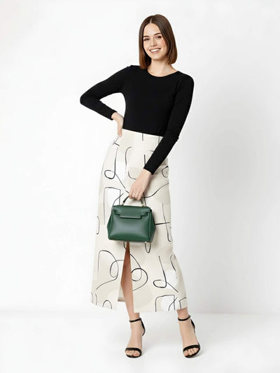 Vienna Scribble Midi Skirt