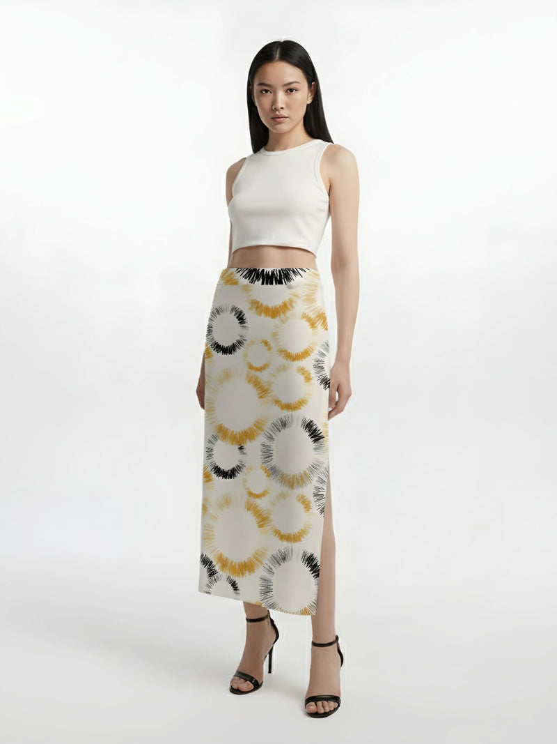 Sunburst Halo Midi Skirt