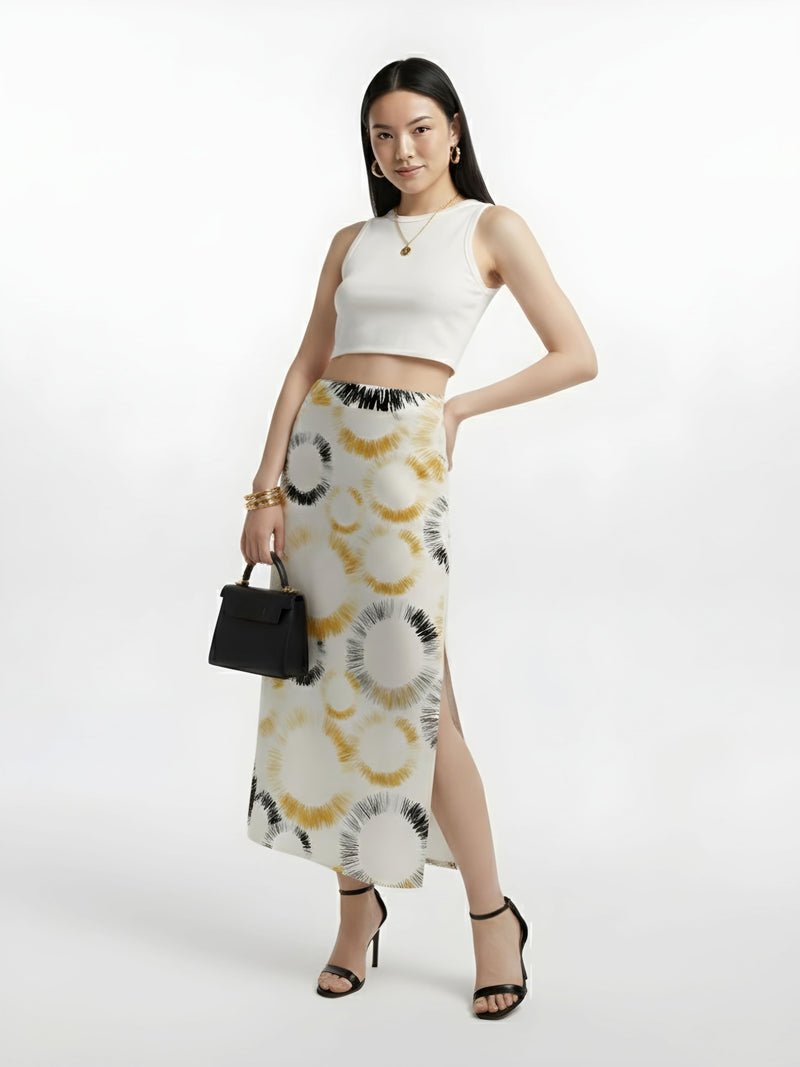 Sunburst Halo Midi Skirt