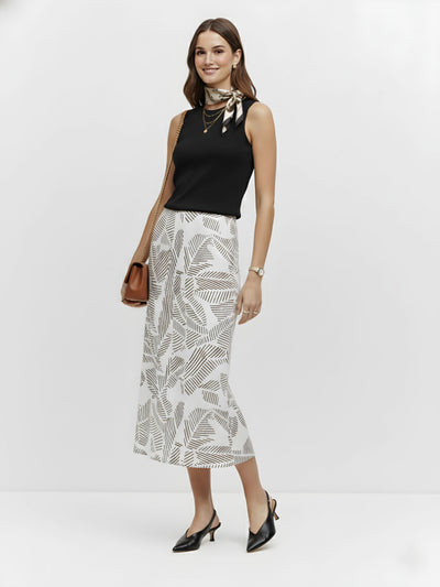 Terra Line Foliage Midi Skirt