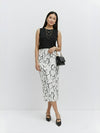 Monochrome Mirage Midi Skirt