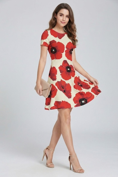 Women's Scarlet Bloom Rose Elegance Dress