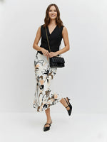 Blush Ink Florals Midi Skirt