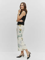 Olive Sketch Meadow Midi Skirt