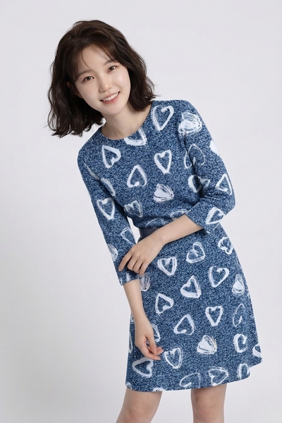 Women's Indigo Heartline Elegance Oversized Dress