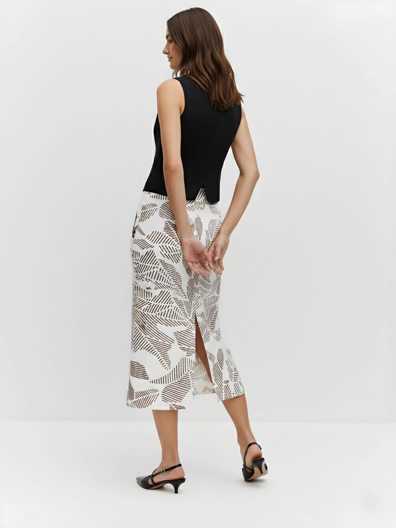 Terra Line Foliage Midi Skirt